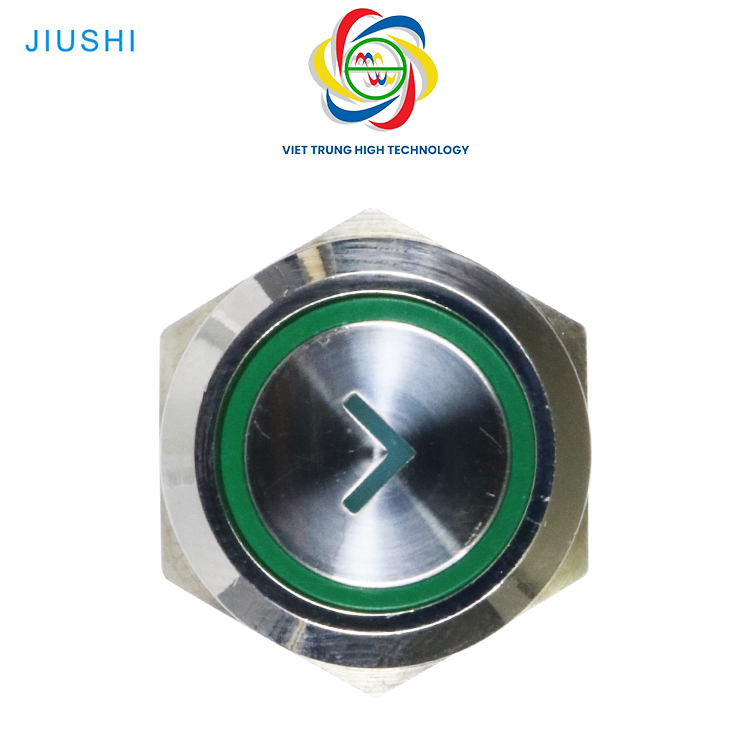 [JIUSHI] Nút Ấn Kim Loại Con Trỏ Lên(ʌ) Xuống(v) Trái() Phải() Ø22 Có Đèn LED 24V Chống Nước| Nút Nhấn Nhả| Công Tắc Tạm Thời (chưa bao gồm chân đế)