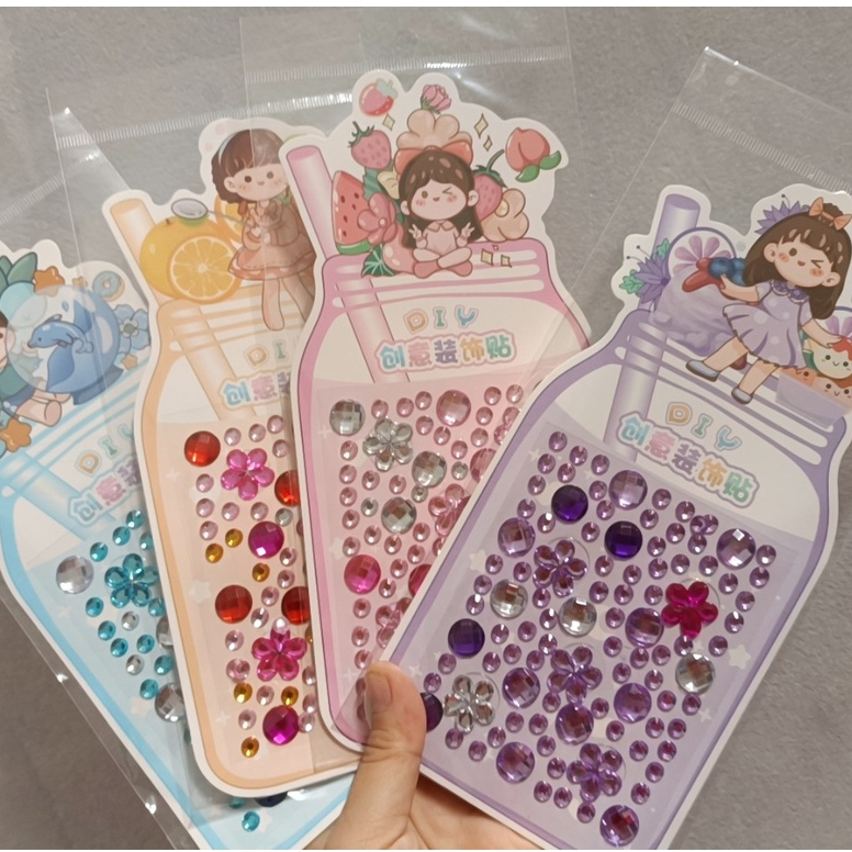 Hình dán 3D hình đá pha lê bằng acrylic diy dành cho trẻ em