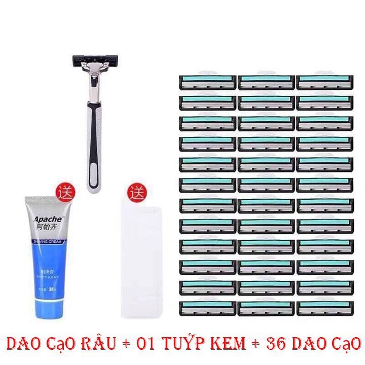 Dao cạo râu - tặng kèm 36 lưỡi dao và 1 tuýp kem cạo râu