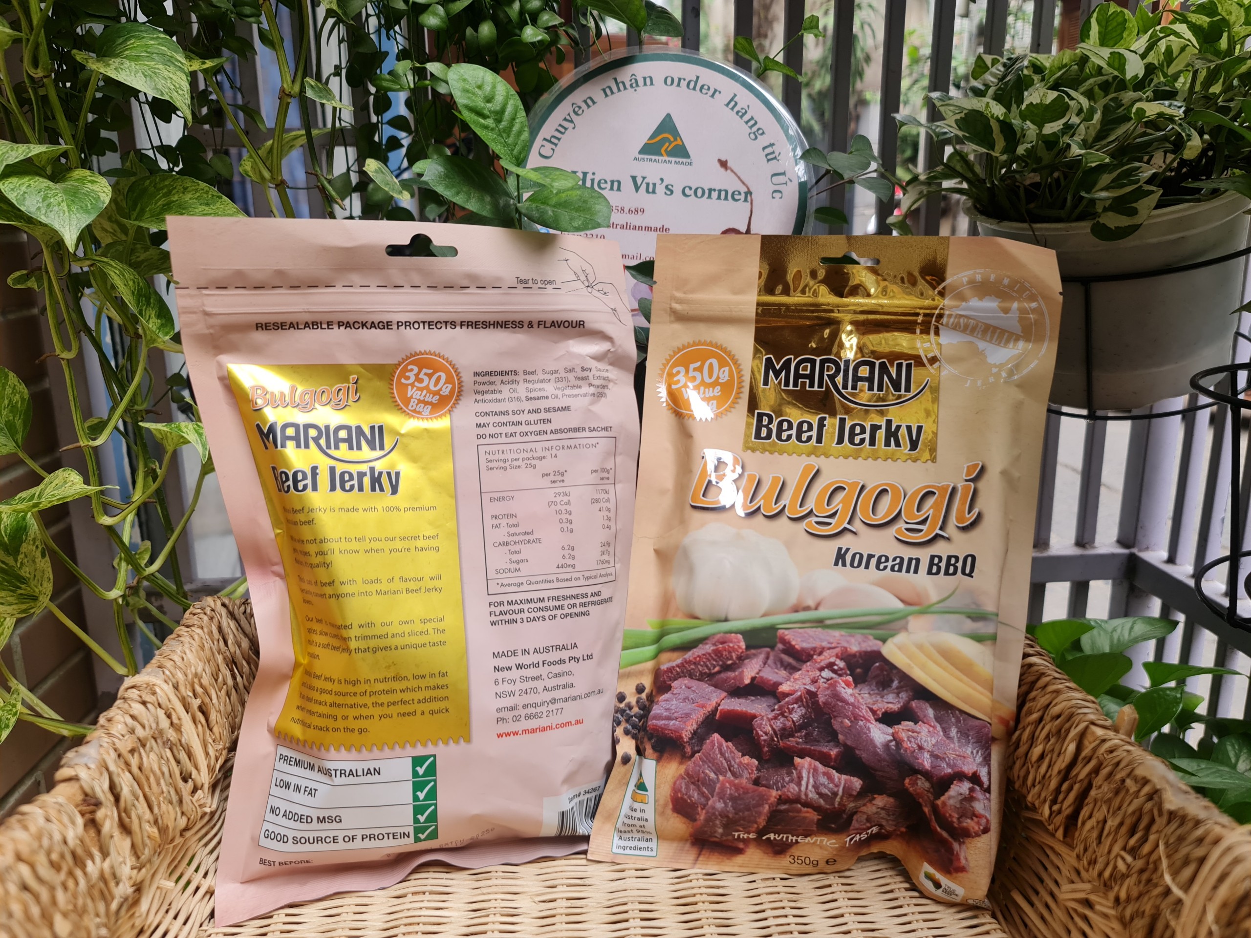 [HCM]Khô bò Úc vị Bulgogi - Bulgogi Mariani Beef Jerky - gói 350g (phù hợp với người ăn kiêng)