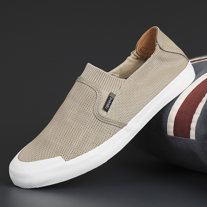 Slip on nam - Giày lười vải thương hiệu SHANBU - Chất liệu vải lưới thoáng khí, đế cao su lưu hóa chống trơn trượt - Mã SP 21612