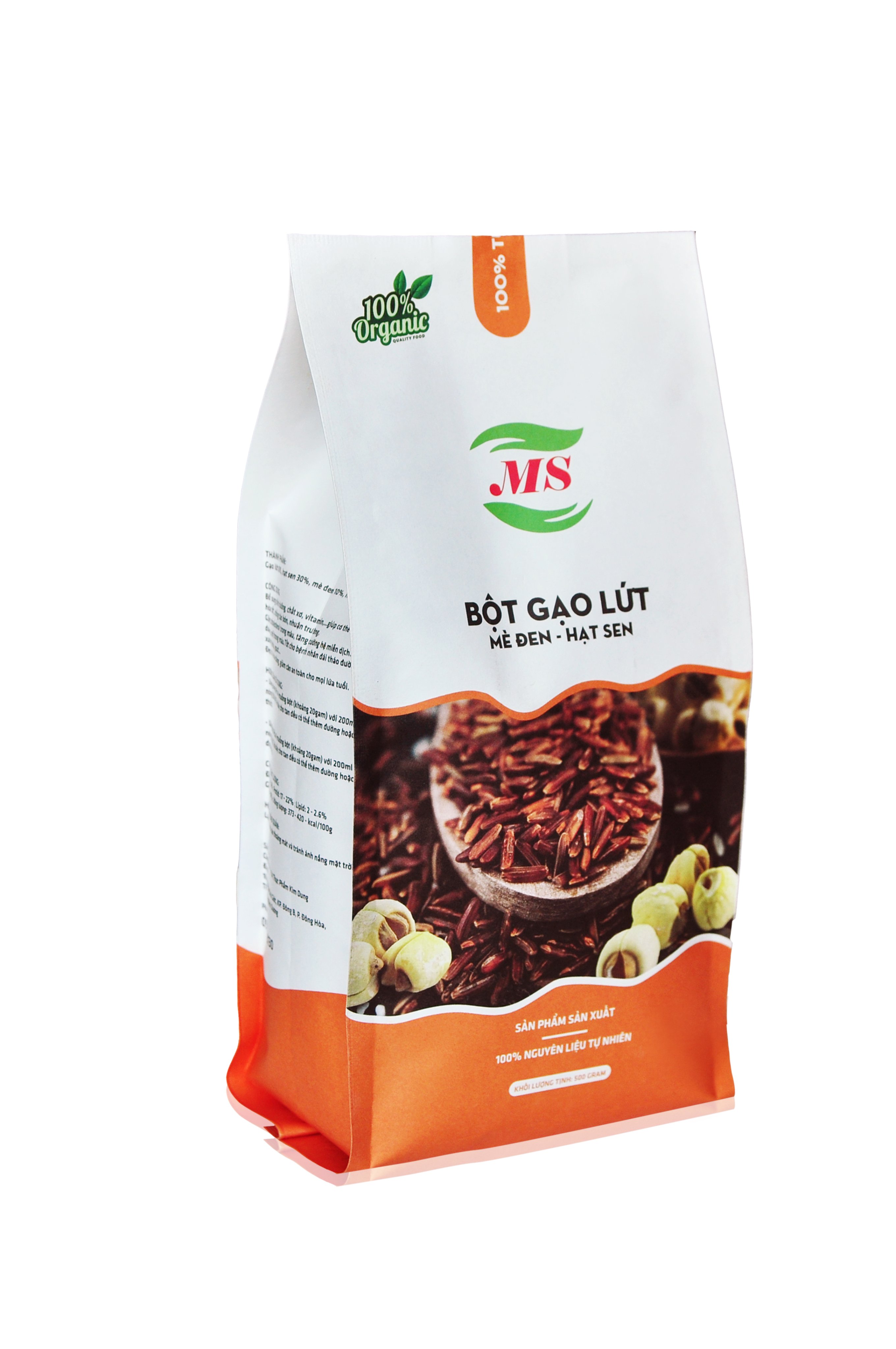 Bột gạo lứt mè đen hạt sen 500g - ( MS)