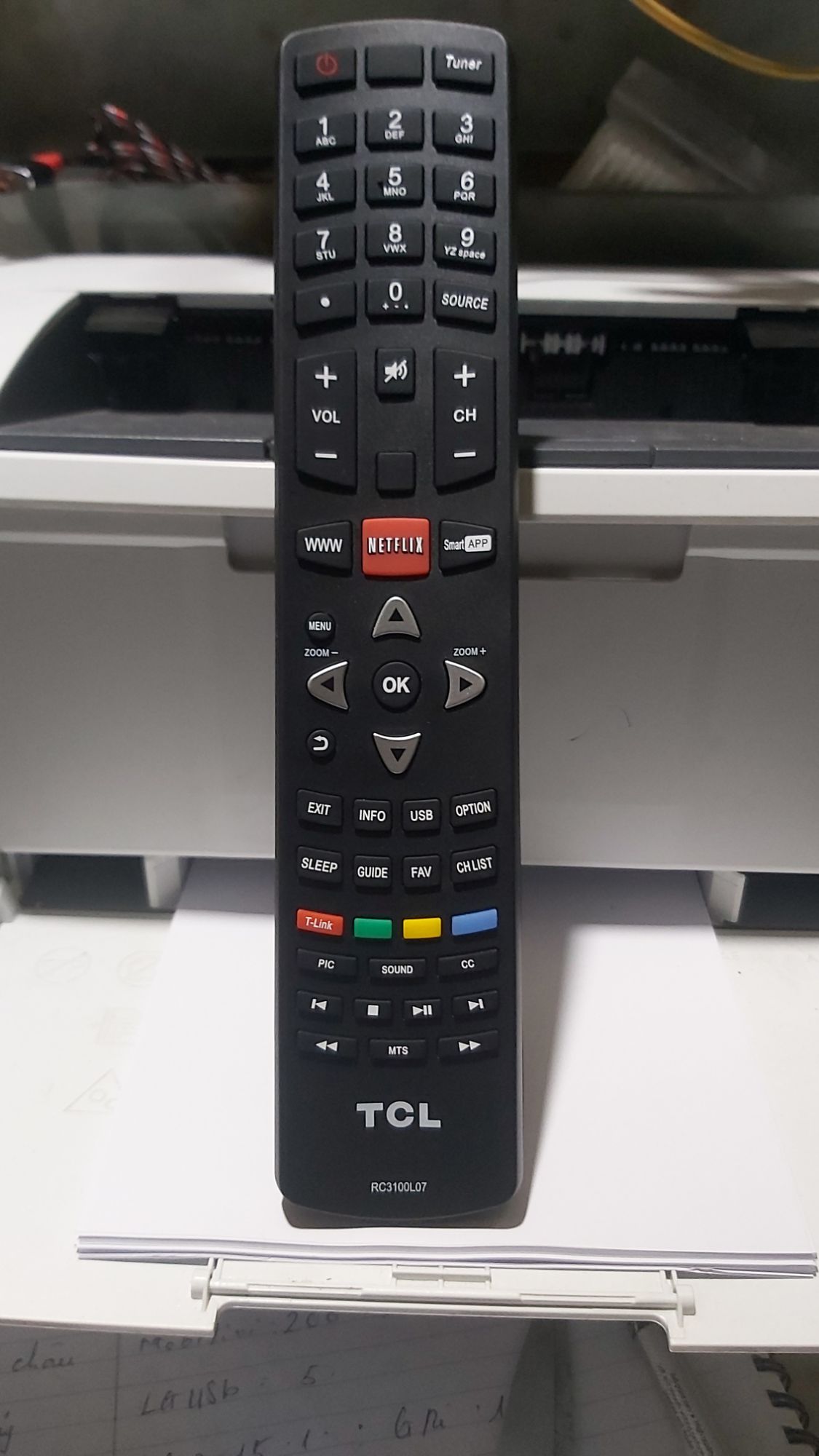 khiển tivi TCL chính hãng to
