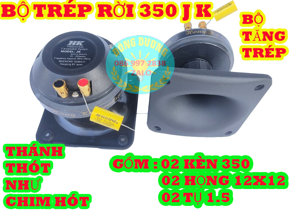 LOA TRÉP KÈN 350 JK TỪ 100 - GIÁ HAI LOA -  KÈM HỌNG 12X12 TẶNG TỤ