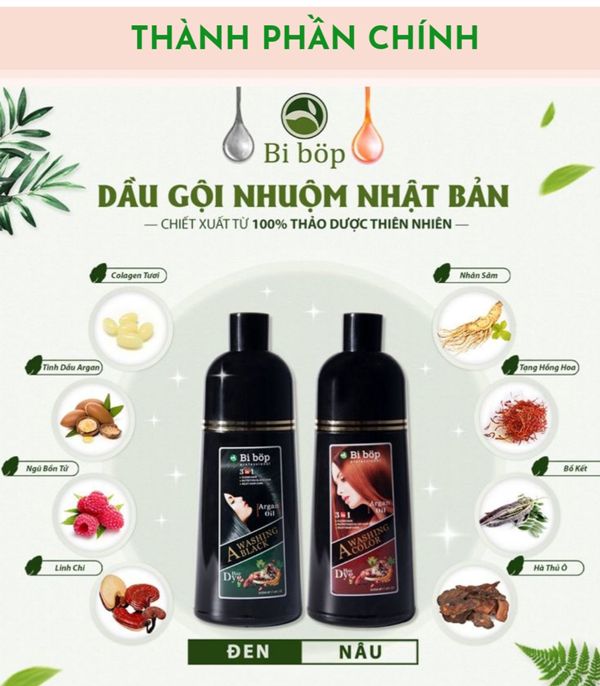 Dầu gội phủ bạc bi bop nhật bản