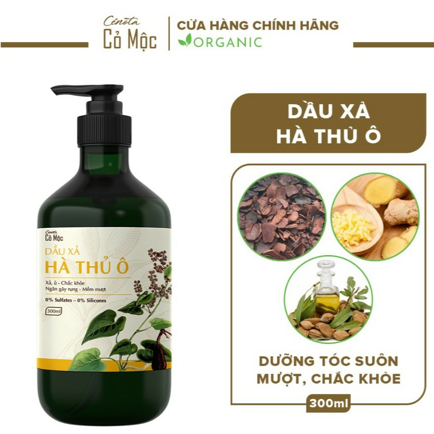 Dầu Xả Hà Thủ Ô Cenota Cỏ Mộc Suôn Mượt, Sạch Gàu, Ngăn Gãy Rụng, Dưỡng Tóc Chắc Khỏe 300ml