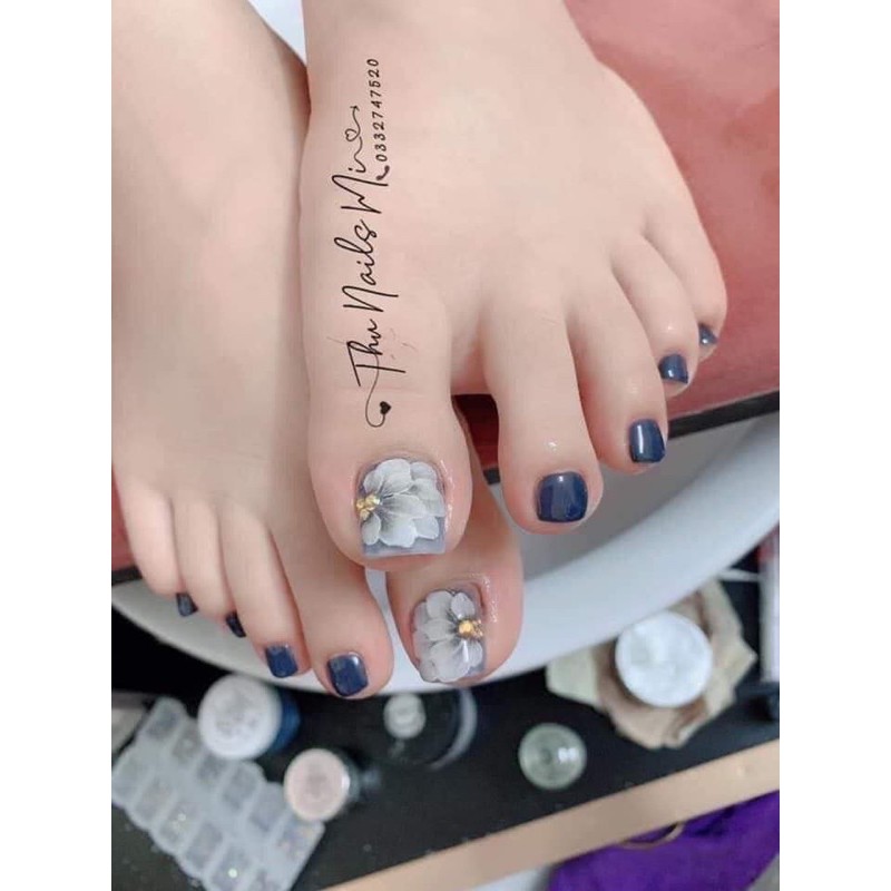Hoa ẩn móng chân siêu xinh, hoa bột ẩn chân MOON NAIL