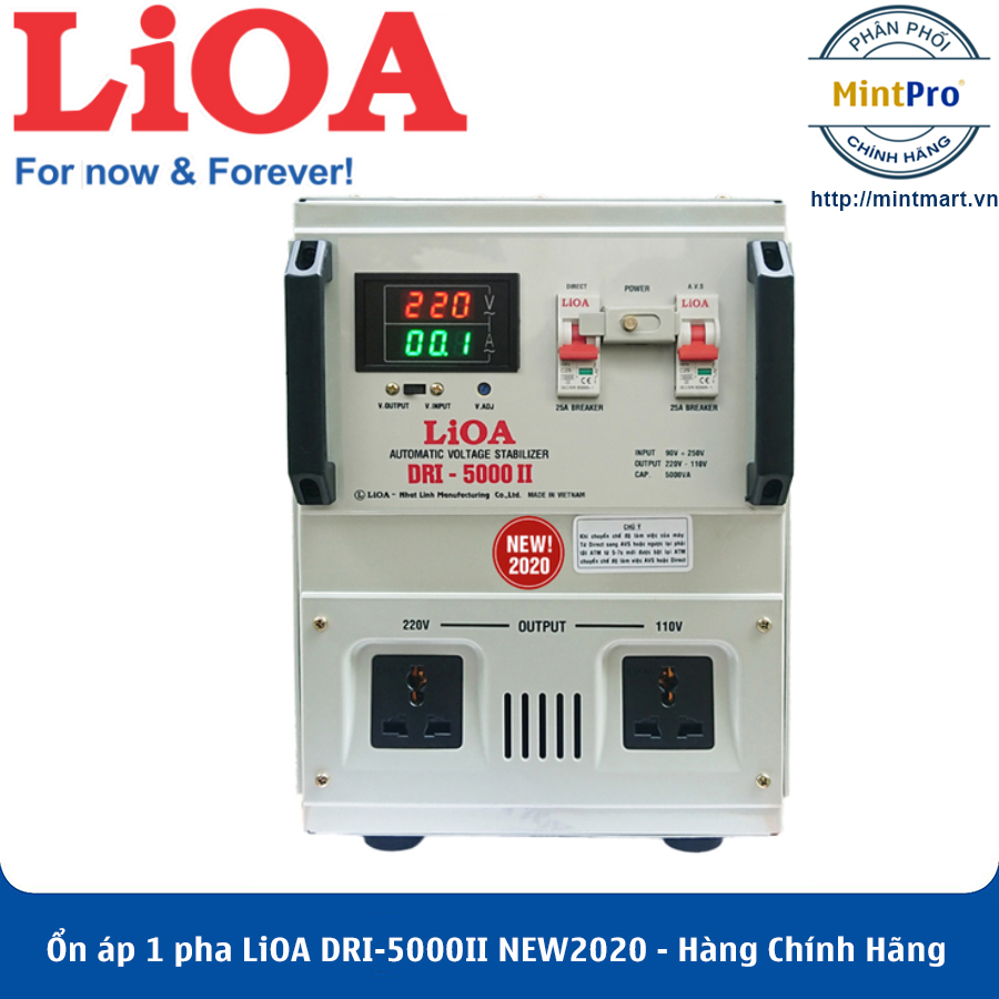 Ổn áp 1 pha lioa dri-5000ii new2020 - hàng chính hãng