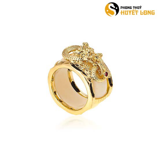 [Tặng vòng đá] Nhẫn Chạm Khắc Rồng- Nhẫn Đeo Tay Phong Thủy
