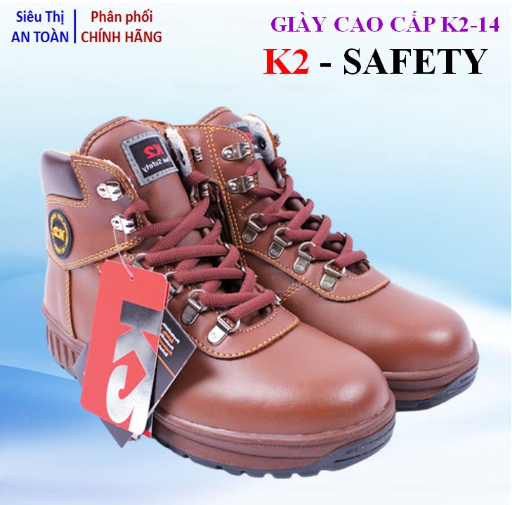 Giày bảo hộ lao động nam K2-14 Da Bò thật chống nước, chống nứt gãy, độ bền cao, chính hãng K2 SAFETY - Hàn Quốc