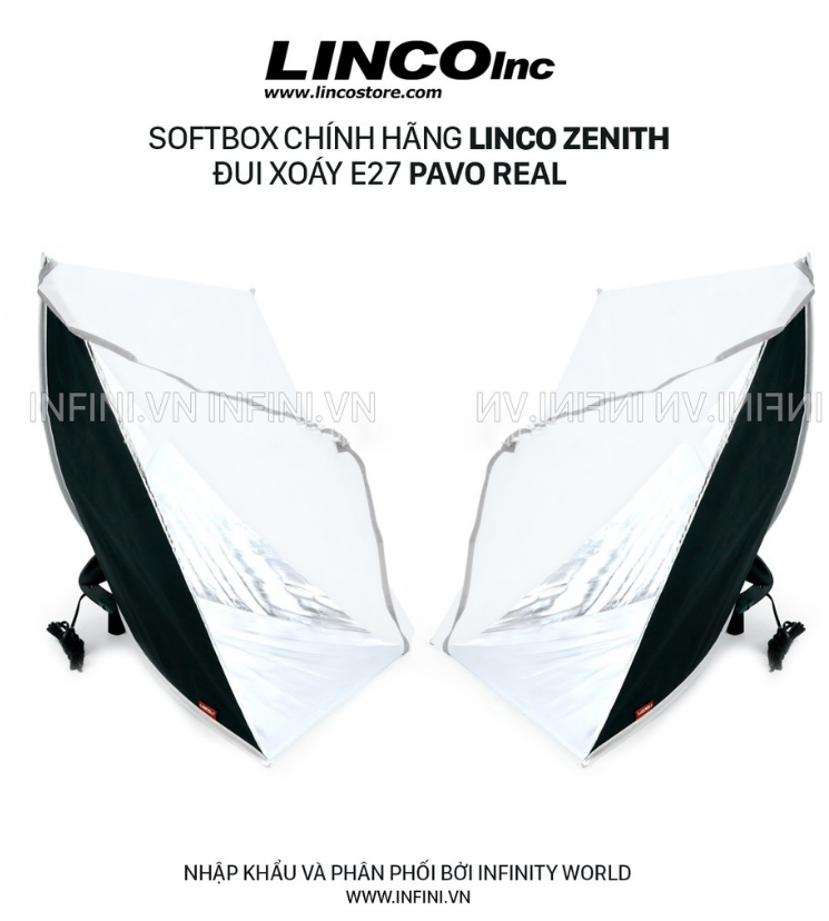 Hộp đèn mềm Softbox 50x70cm cao cấp chính hãng Linco Zenith (Đui đèn PavoReal E27)
