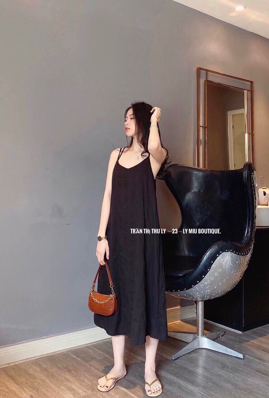 [HCM]Đầm suông chéo lưng dễ thương