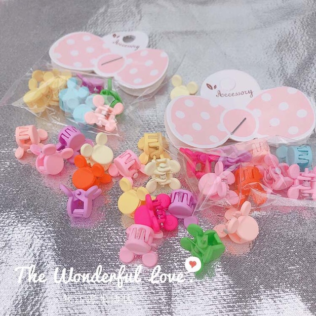 ☀️ ☀️ Set 10 Kẹp Mini Gắn Tóc Cho Bé Hình Chuột Mickey