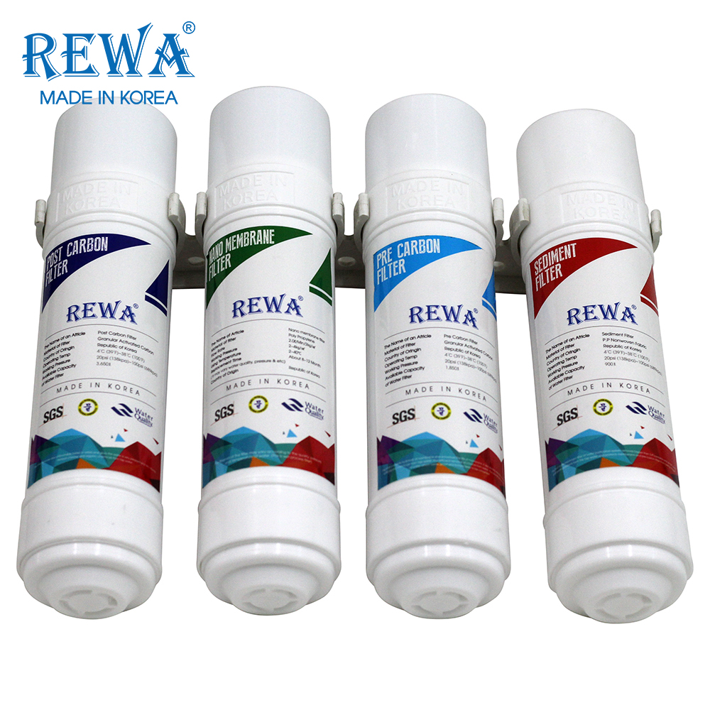 Bộ 4 lõi NANO REWA 9 inch (Sediment, Pre Carbon, Nano, Post Carbon) Hàng Chính Hãng