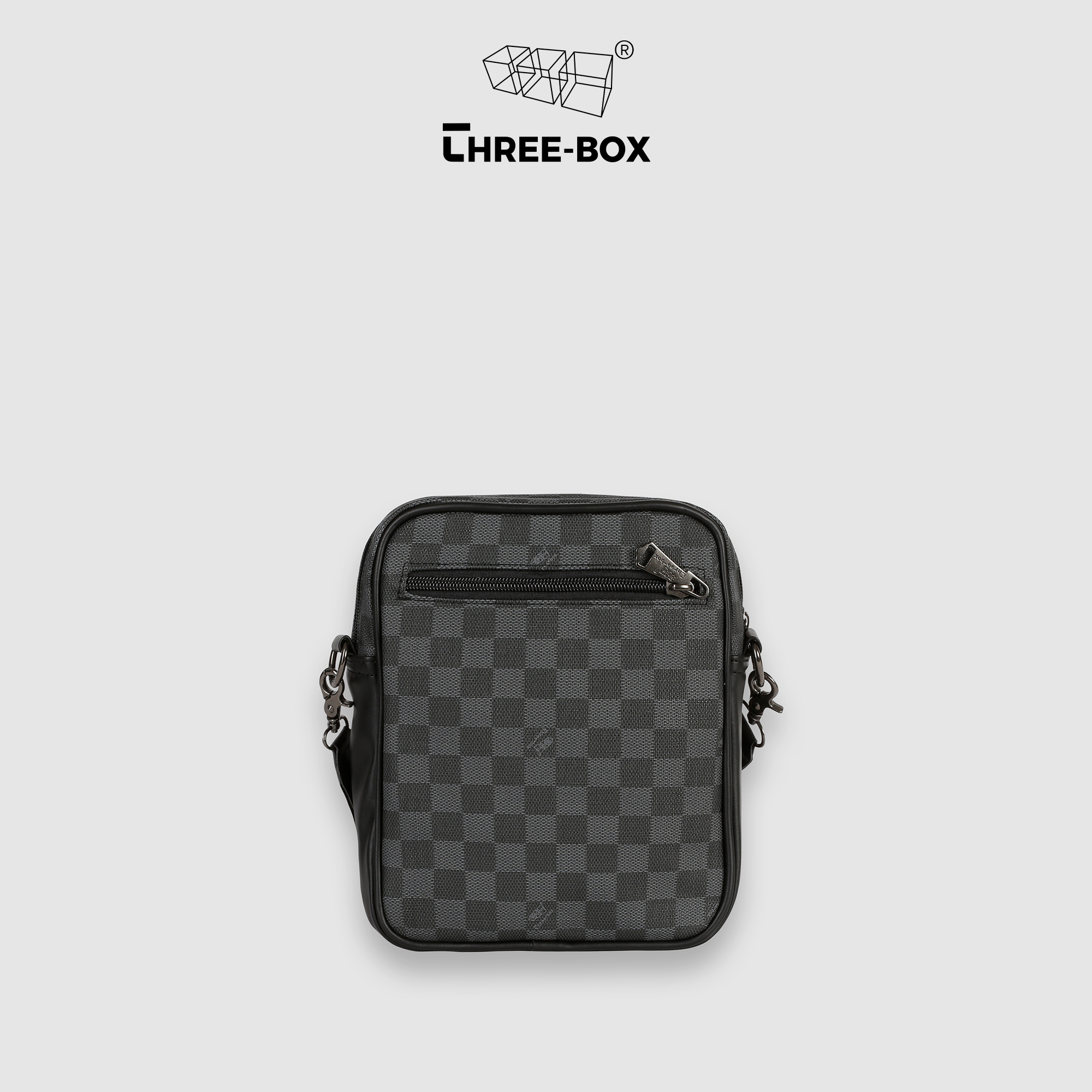Túi đeo chéo thiết kế basic họa tiết Damier thương hiệu Three-Box - MS3629