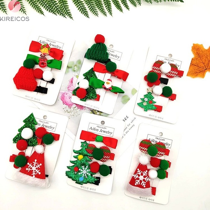 [HCM]Set 4 Kẹp Tóc Mái Noel Dễ Thương Cho Bé Gái – Giao Ngẫu Nhiên - kireicos