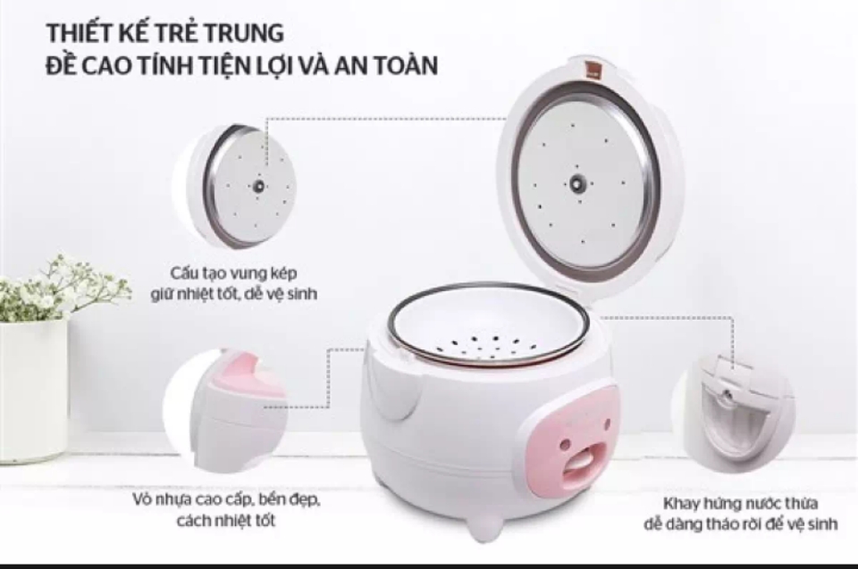 nồi cơm điện 1.8l shd8607w sunhouse