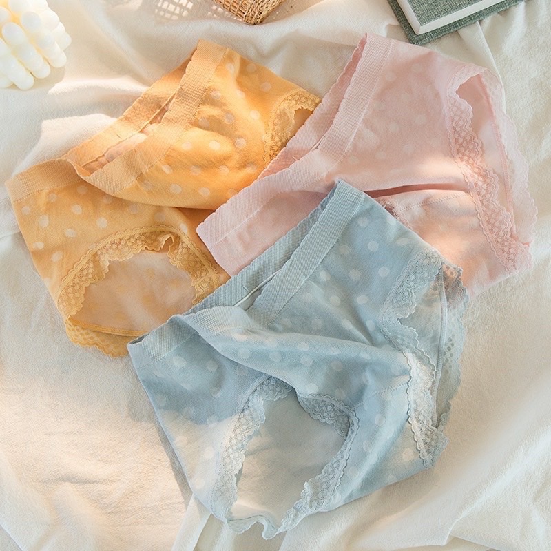Set 5 quần chip CHẤM BI cotton xuất Nhật