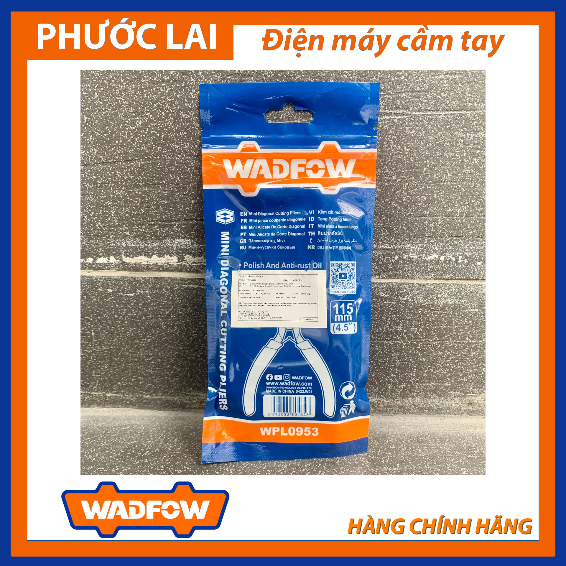Kềm cắt mini 4.5" (Chính Hãng) WADFOW WPL0953 (Phước Lai PLC)