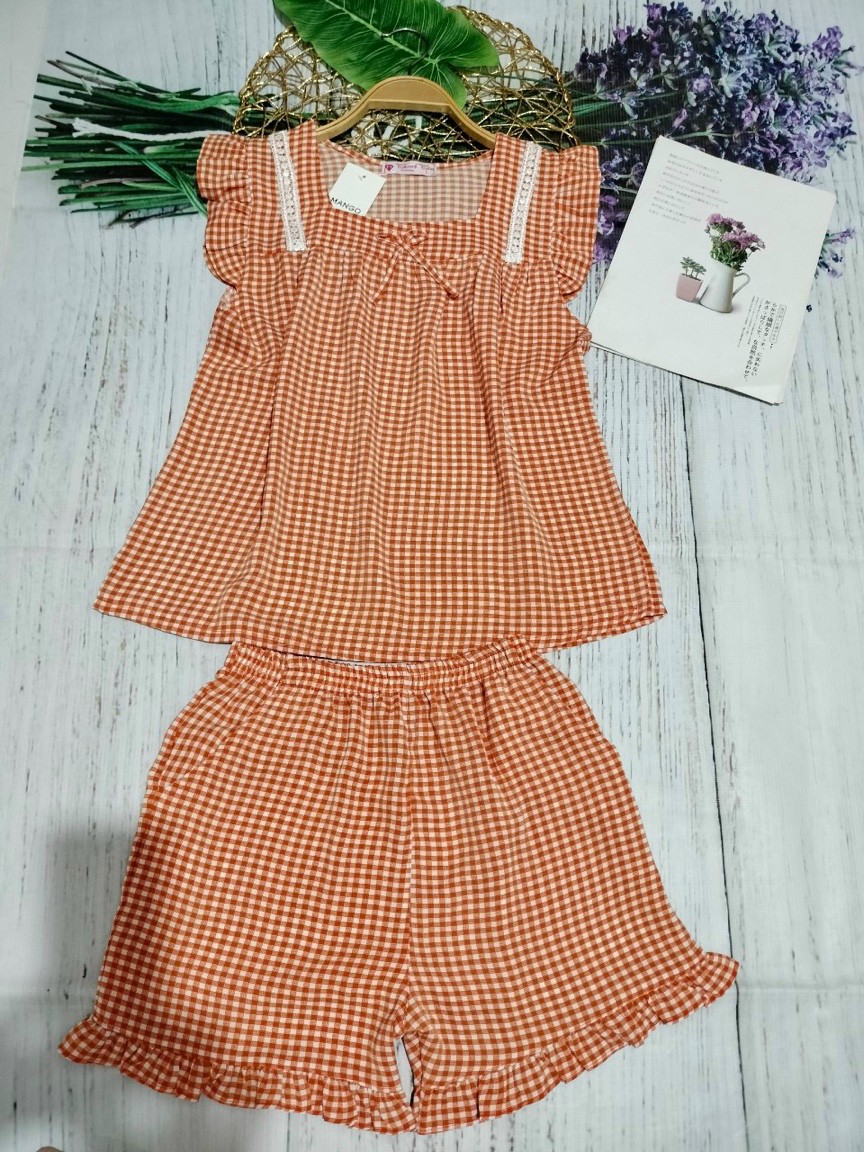 Đồ bộ mango quần đùi tay cánh tiên , đồ bộ đùi mặc nhà, lụa mango cao cấp.