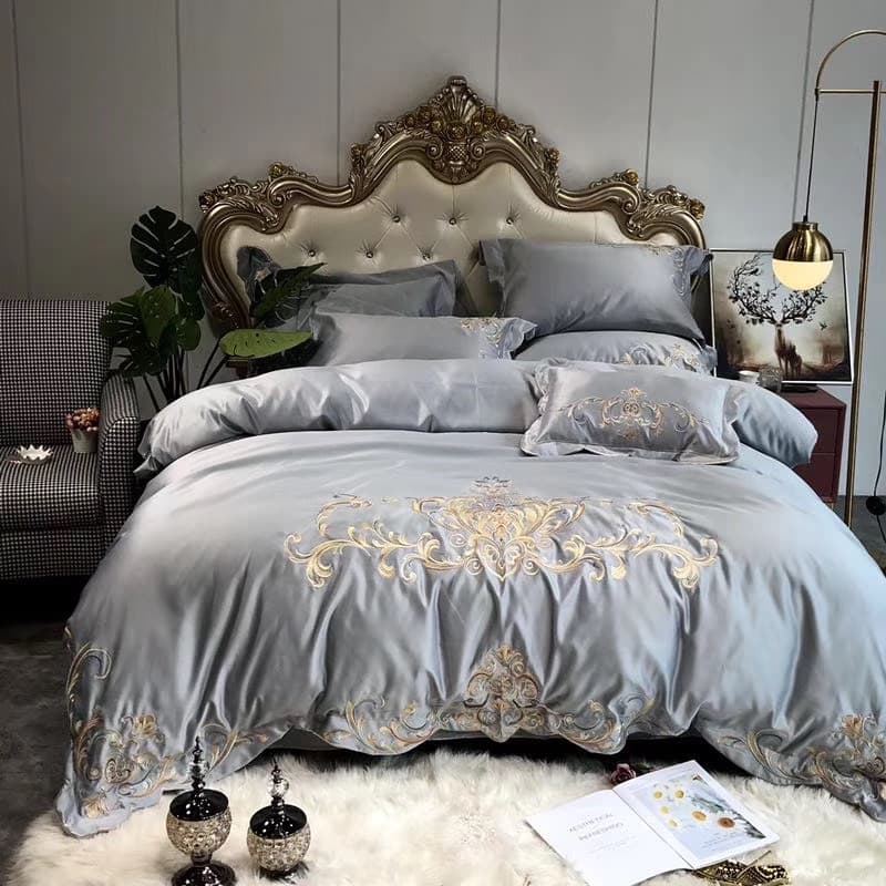 BỘ CHĂN GA GỐI LỤA THÊU CAO CẤP