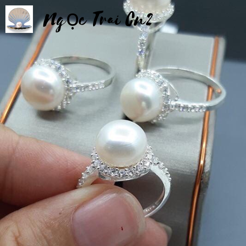 Nhẫn Bạc Ngọc Trai Thật Ngọc Trai Cn2