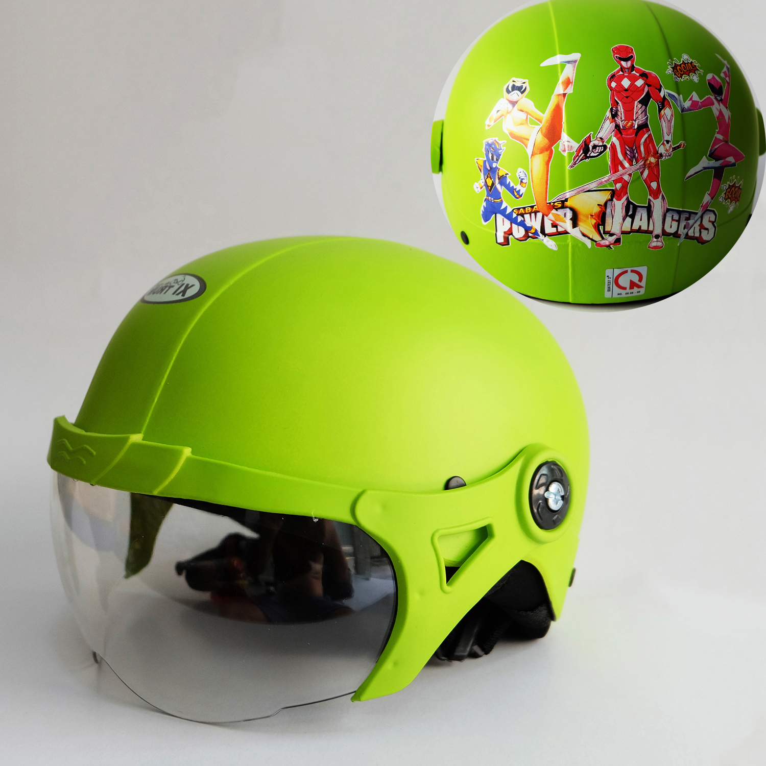 [HCM]MŨ BẢO HIỂM TRẺ EM NÓN SƠN CÓ KÍNHCHO BÉ 4-8 TUỔIIHOẠ TIẾT SIÊU NHÂNMÀU XANH lÁ NHƯ HÌNH-ĐẠT CHUẨN CR