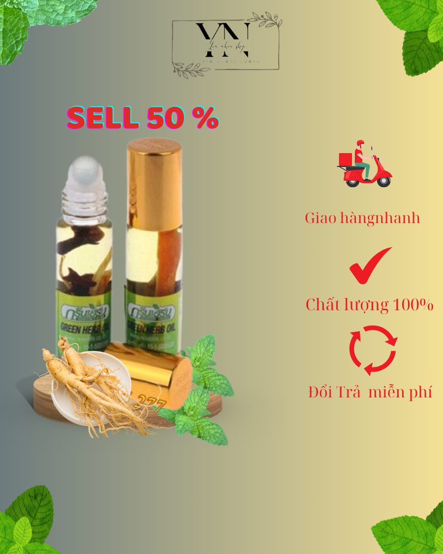 Dầu Sâm Thảo Dược Dạng Lăn Chuẩn Thái Lan 8ML