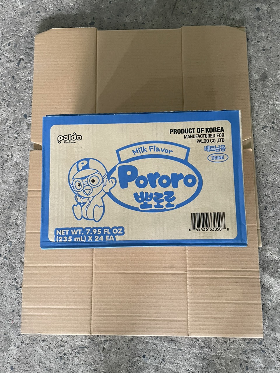 Nước uống PORORO 235ml, Thùng 24 chai