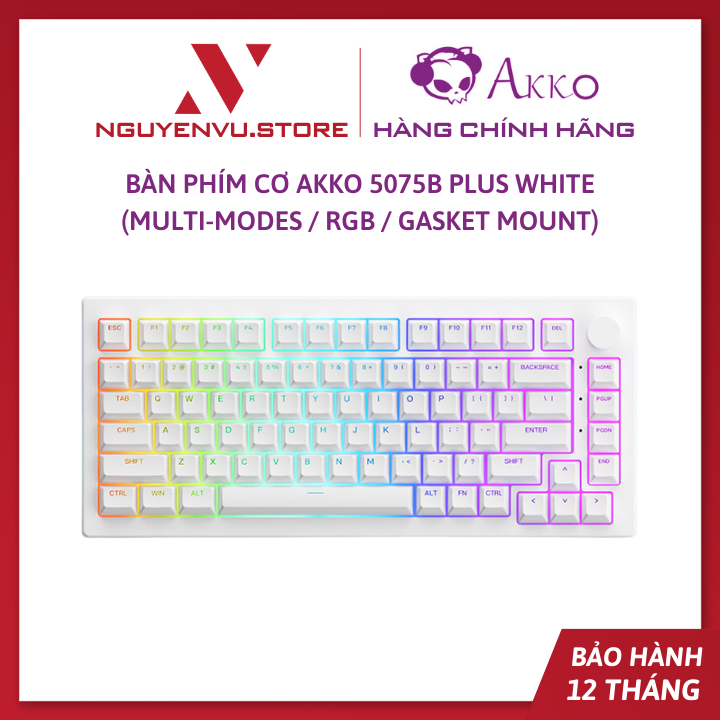 Akko 5075b plus mechanical keyboard White -authentic