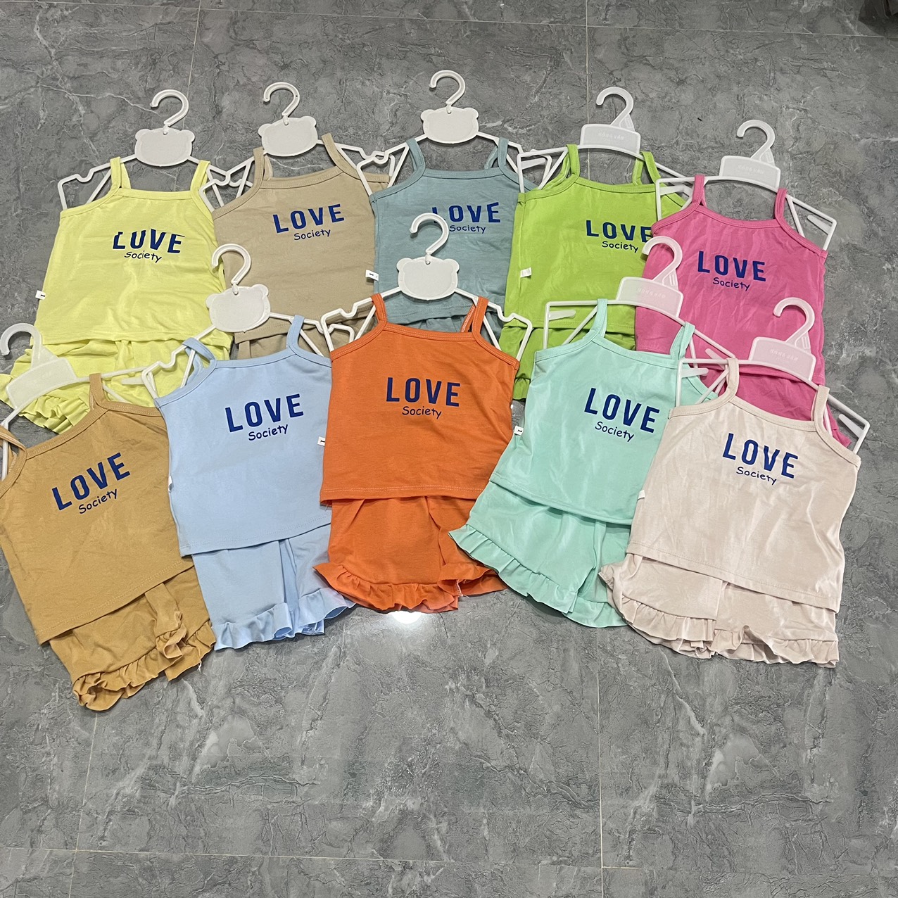 Sét 4 bộ 2 dây ba lỗ sát nách cho bé gái 6-20kg, chất cotton mềm mát, co giãn, thấm hút