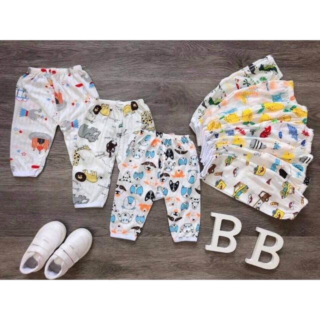 Combo 10 chiếc quần dài cotton giấy cho bé trai/bé gái
