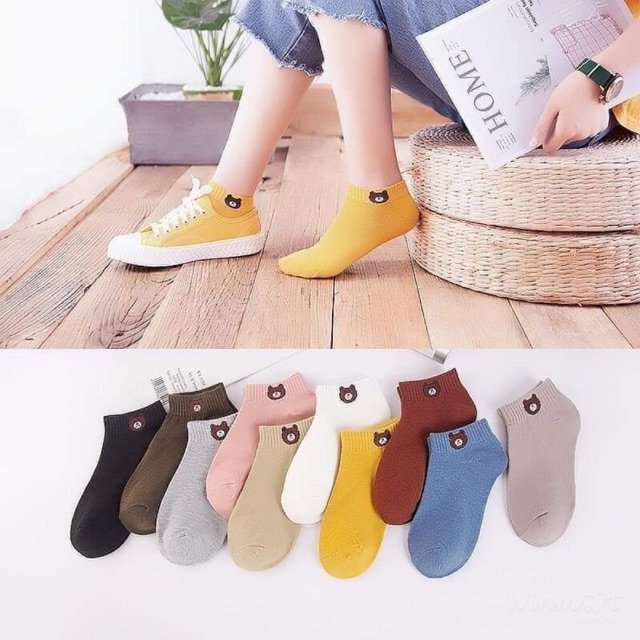 1 Đôi Tất Gấu Brown Cổ Ngắn -  Chất Lượng Cao
