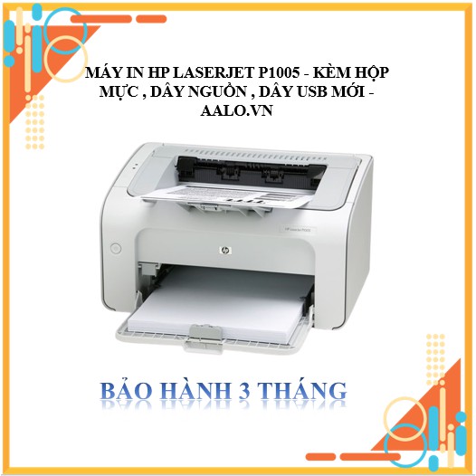 Máy in hp laserjet p1005 - kèm hộp mực , dây nguồn , dây usb mới - aalo.vn