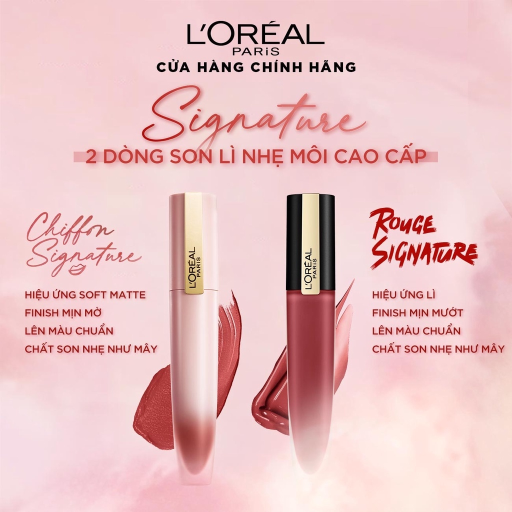 đẹp✔¤  Son mịn lì cao cấp L'Oréal Paris Chiffon Signature 7ml
