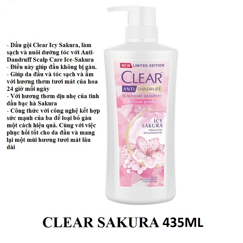 [HCM] Dầu gội clear Thái Lan  Mẫu Mới Chai 435ml/450ml/480ml