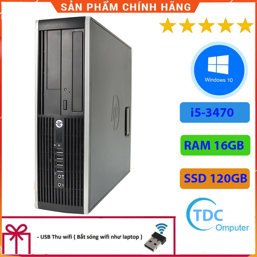 Case máy tính để bàn hp compaq 6300 sff cpu i5-3470 ram 16gb ssd 120gb tặng usb thu wifi, bảo hành 12 tháng