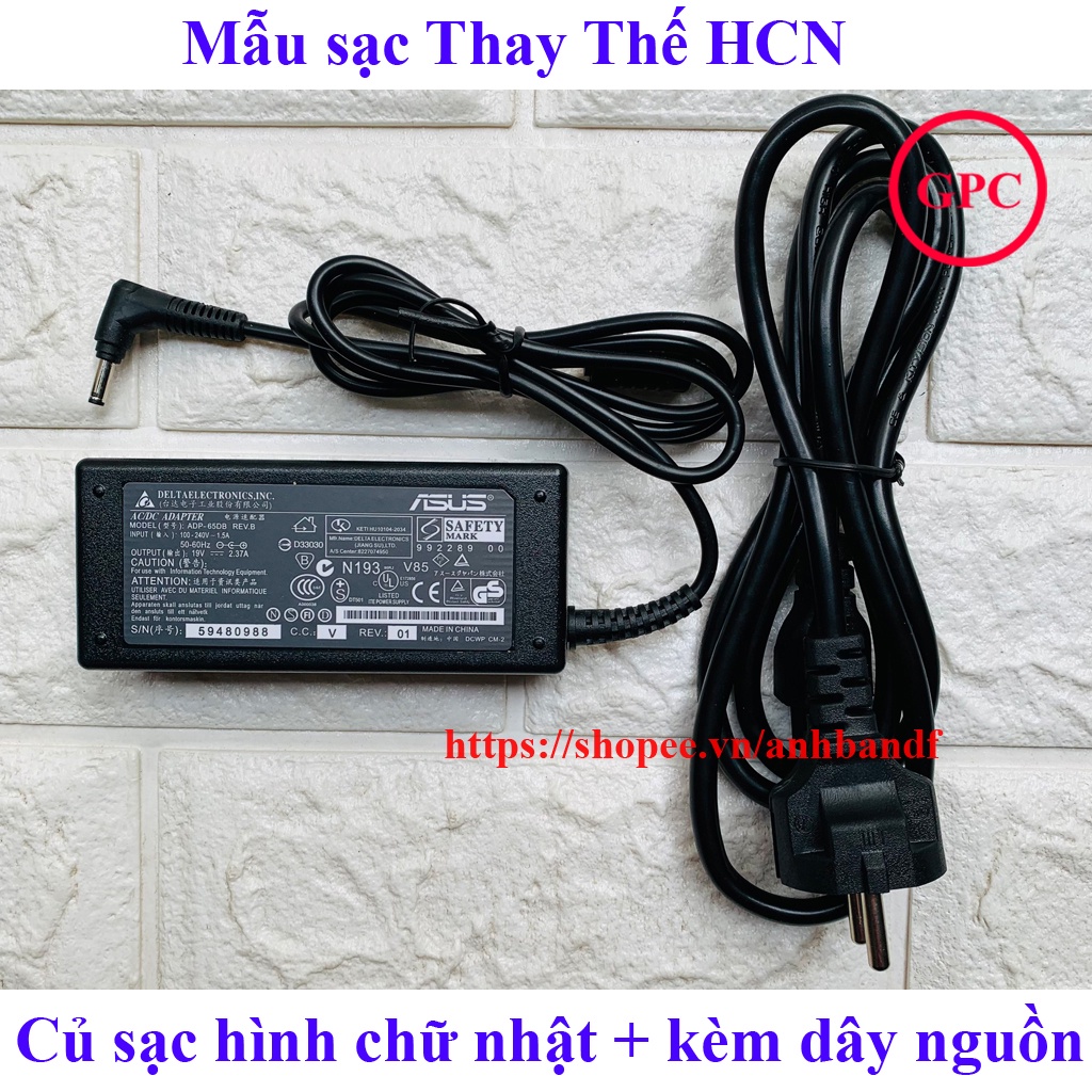 Sạc laptop asus x453 x453m x453ms x553 x55m3 e402 e402s e502 e502s x441 kích thước đầu sạc ø 4.0mm*1.35mm