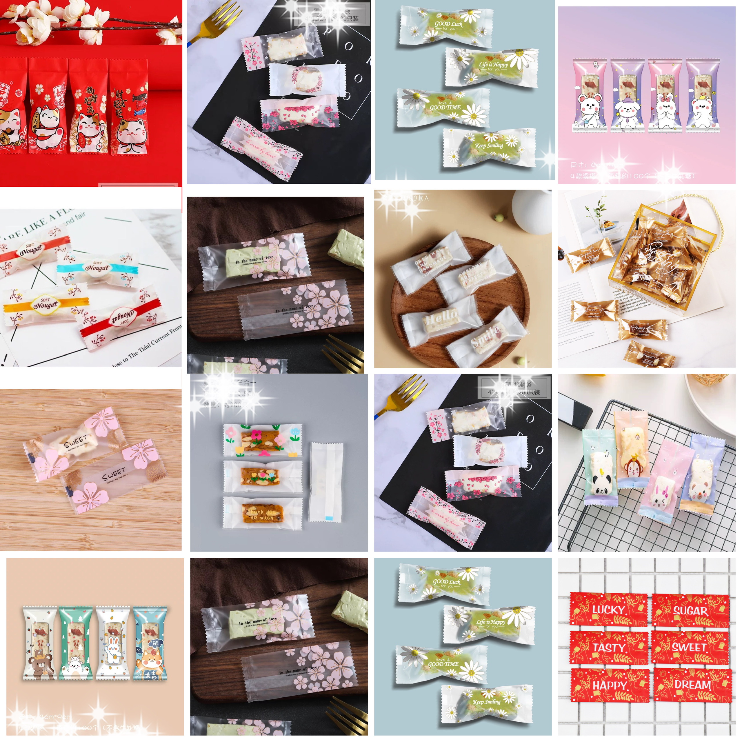 Túi đựng kẹo nougat 10x4cm