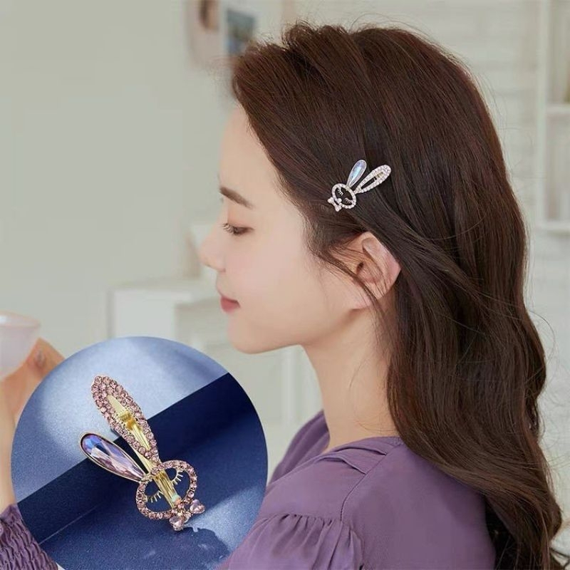 Kẹp tóc mái Thỏ đính đá lấp lánh ngọt ngào