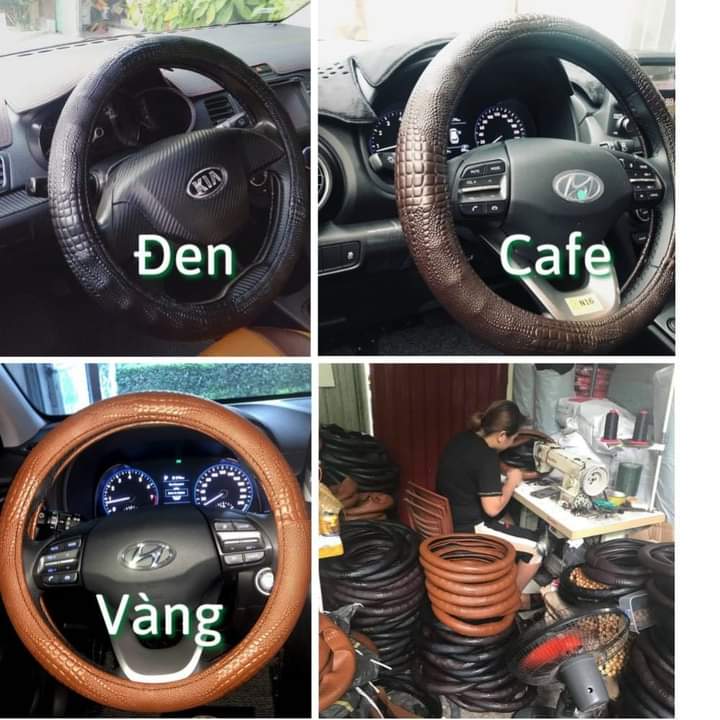 Bọc Vô Lăng Da Vân Cá Sấu size 38, cho các xe 4 - 7 chỗ