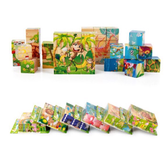 Đồ Chơi Bộ Xếp Hình Gỗ 3D Thông Minh Cho Bé