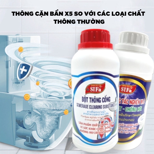 Lọ bột thông cống 550gr siêu mạnh dùng chuyên dụng thông tắc cầu, tắc cống thế hệ mới, thông tắc tức thì