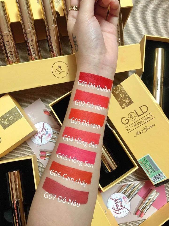 [HCM]Combo 10 Son Gold bền màu son cực chuẩn