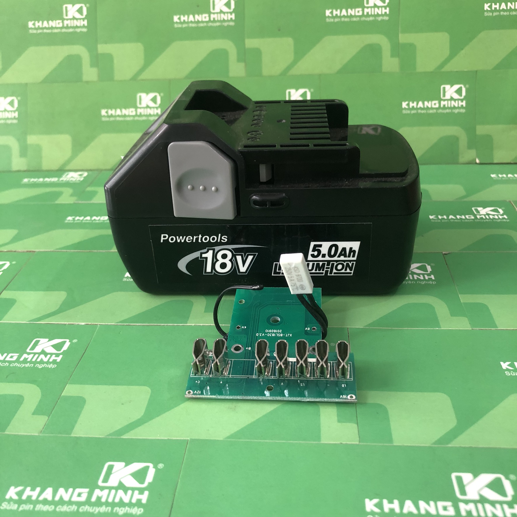 [HCM]Vỏ mạch pin Hitachi 18V 5S 2P vỏ 2 hàng - 10 cell 18650 và mạch nhận sạc zin