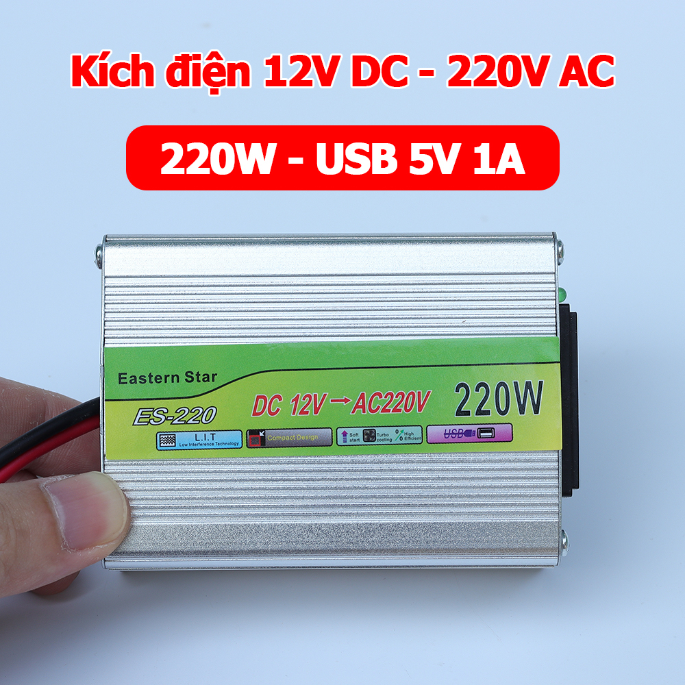 Bộ Chuyển Nguồn 12V-DC sang 220V-AC (220W)