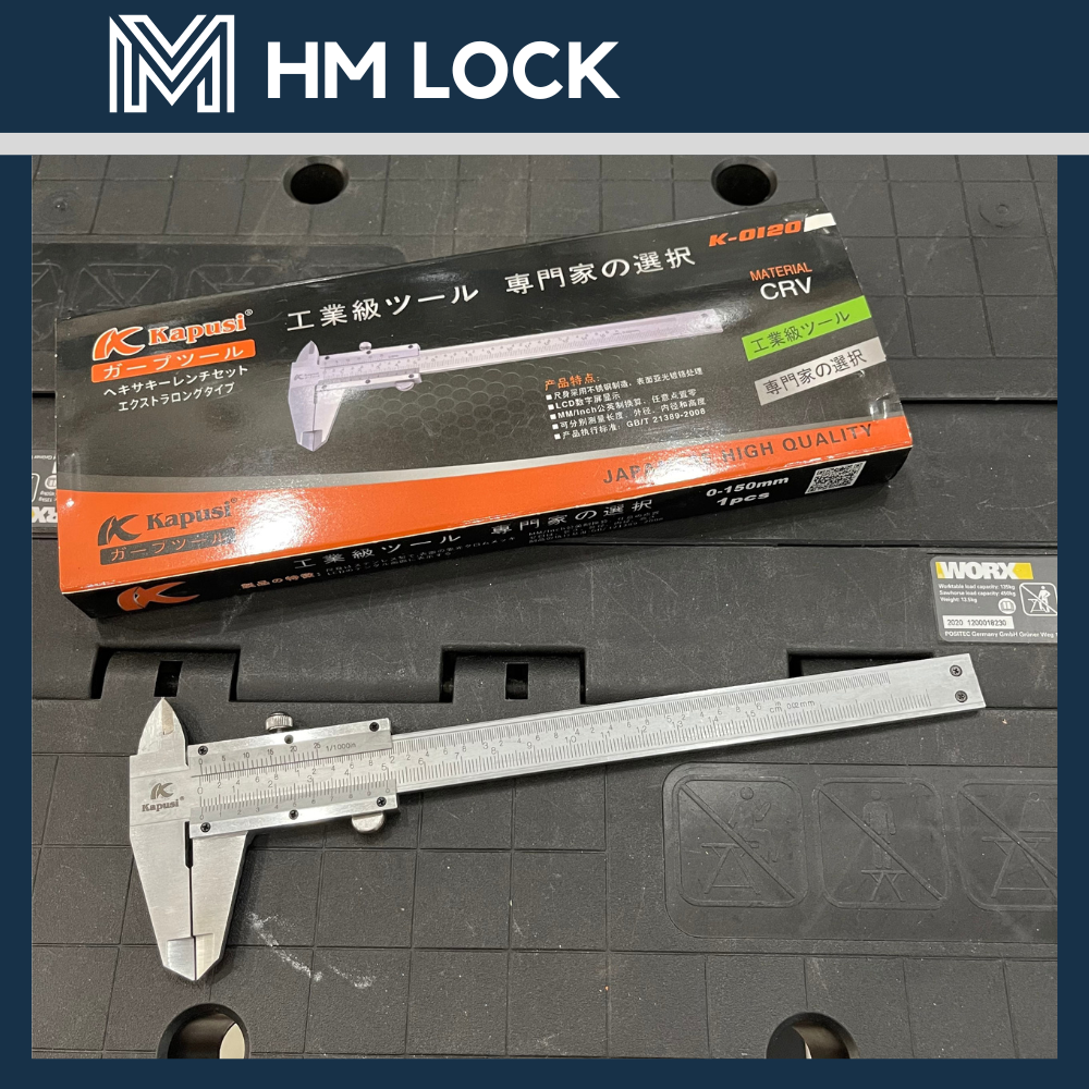 Thước kẹp cơ khí 150, 200mm kapusi japan - thép carbon siêu cứng, không gỉ - hàng chính hãng - hm lock