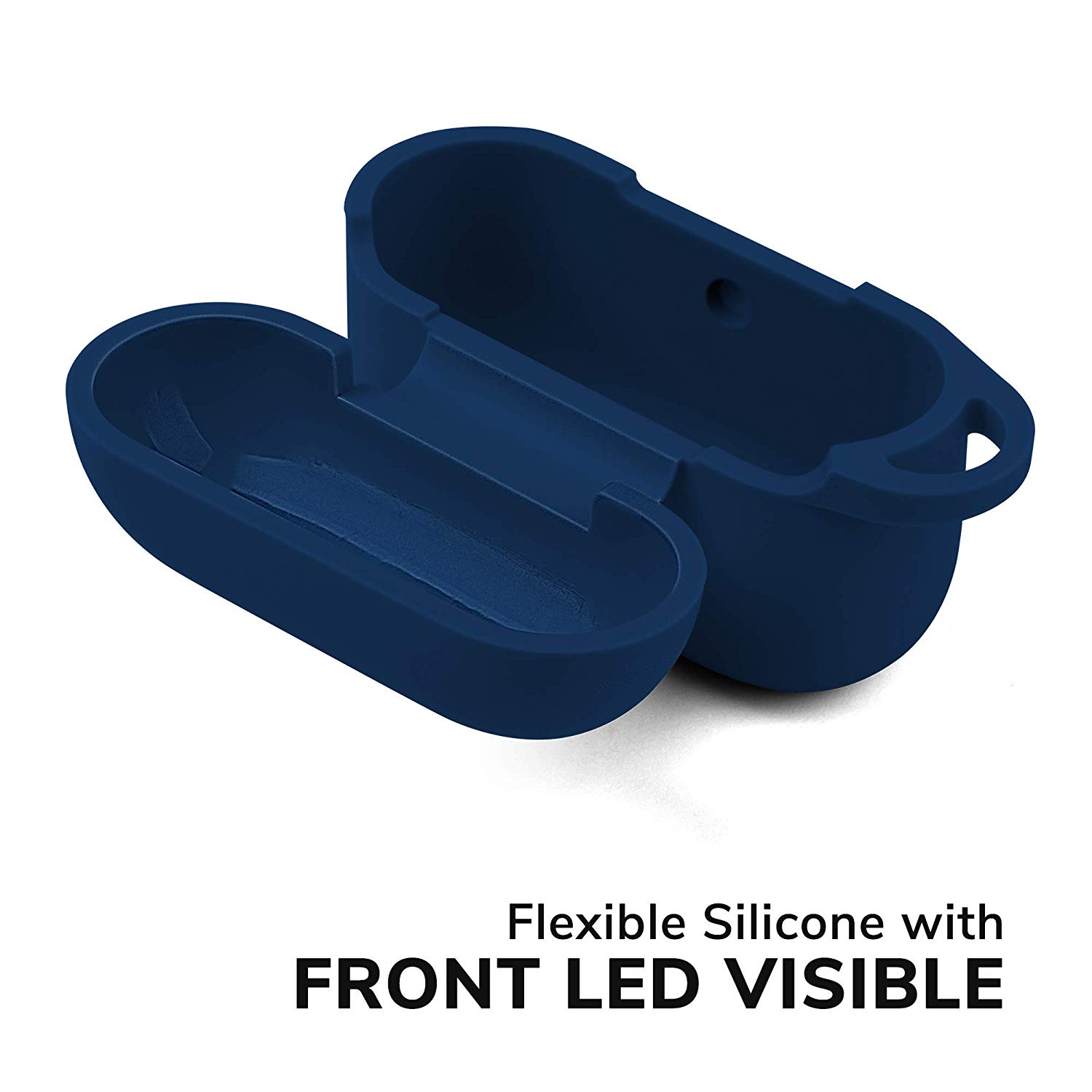 for Airpods 3Pro Case [Front LED Visible] Protective Shockproof Earbuds Wireless Charging Case Cover Skin with Keychain Kit Set 2019 2020 Compatible for AirPods Pro / AirPods 3 (Marine Blue)