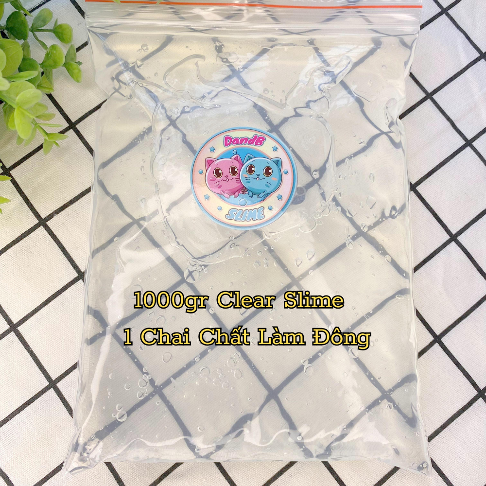 1KG Clear Slime - Base Slime Mềm Dẻo Có Kèm Chất Làm Đông
