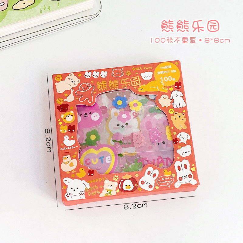 Hộp 100 tấm sticker xinh xắn , đáng yêu , trang trí sổ tay , điện thoại
